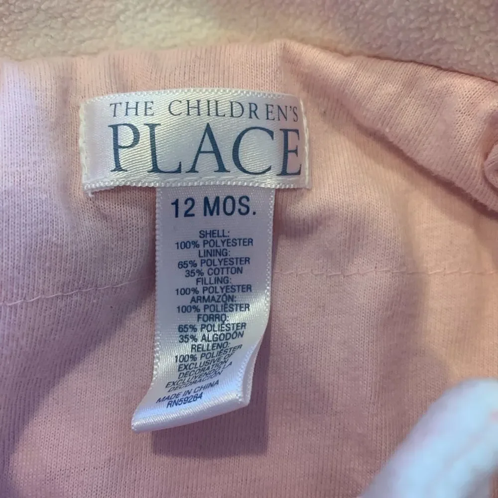 The Children’s Place Girls 12M Pink Plaid Coat